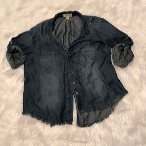Anthropologie Denim Blouse Size L